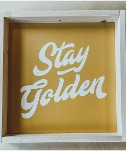 Emrose Decor Stay Golden Mustard Yellow Retro Sign