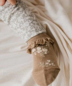 Jamie Kay Daisy Garden Caramel Frill Ankle Socks Footwear