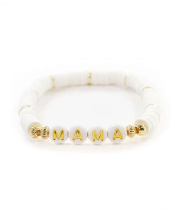 J+j Bracelets Mama Gold + White Bracelet
