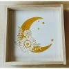 Emrose Decor Mustard Floral Moon Wooden Sign