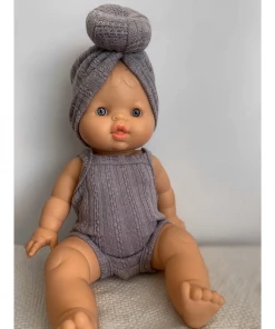 Grey Minikane Tank Sleeve Romper Dolls + Plushies