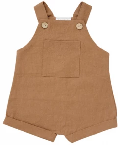 Mebie Baby Honey Linen Short Overalls