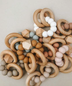 Pretty Please Teethers Mahogany Rose Sawyer Xl Teething Ring Rattle Toy Toys