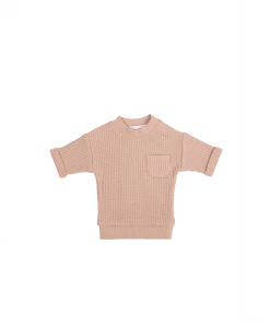 Jamie Kay Knits Dusky Rose Organic Cotton Waffle Easton Top