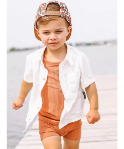 Little Bipsy Tops White Button Up Tee