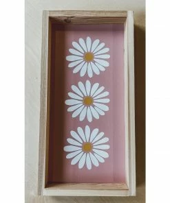 Emrose Pink + White Daisies Stacked Wooden Sign