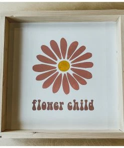 Emrose Terracotta Flower Child Wooden Sign Decor