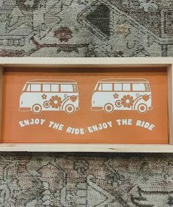 Emrose Enjoy The Ride Peach Bus Sign
