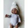 Dolls + Plushies Grey Minikane Long Sleeve Romper