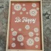 Emrose Be Happy Dark Mauve Floral Retro Sign