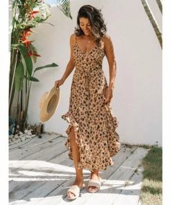 J+j Dresses Animal Print Tie Round Hem Dress