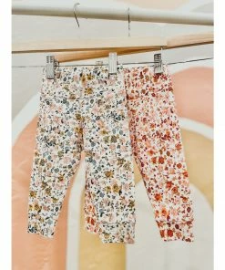 Evelina Apparel Ivory + Blue Jersey Leggings