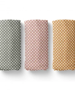 Mini Wander Polka Dot Amber Muslin Swaddle Swaddles + Blankets