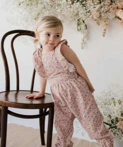 Joss + J Online Shop 23 Jamie Kay Amelie Floral Organic Cotton Pincord Ruby Romper Overalls + Rompers