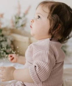 Jamie Kay Knits Dusky Rose Organic Cotton Waffle Easton Top