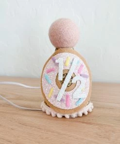 Cutest Little Party Party Time # 1/2 Gold Glitter + Donut + White Glitter Party Hat