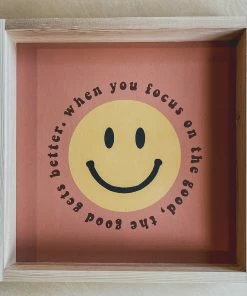 Emrose Decor Terracotta Focus On Good Smiley Wooden Sign