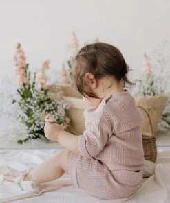 Jamie Kay Knits Dusky Rose Organic Cotton Waffle Easton Top