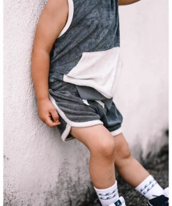 Little Bipsy Bottoms Slate Blue Terry Track Shorts