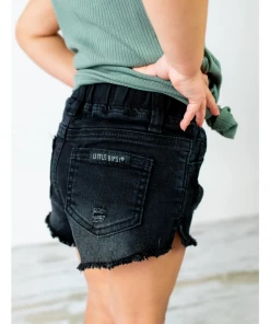 Little Bipsy Bottoms Black Cut Off Distressed Denim Shorties