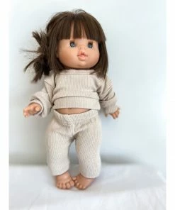 Dolls + Plushies Taupe Two Piece Minikane Lounge Set