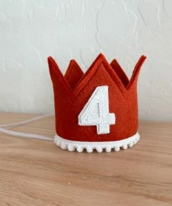 Cutest Little Party # 4 Copper Felt + White Pom Trim + White Crown