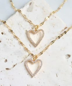 Mesa Blue Mother Daughter Set Open Heart Necklaces