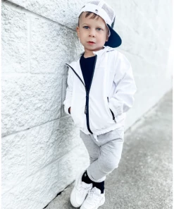 Little Bipsy White Pullover Windbreaker Outerwear
