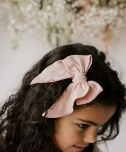 Jamie Kay Headwear Peachy Organic Cotton Muslin Hair Bow Clip