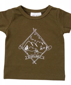 Mebie Baby Explore Olive Green Tee