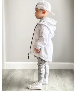 Little Bipsy White Pullover Windbreaker Outerwear