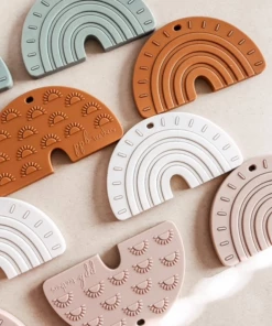 Pretty Please Teethers Eucalyptus Rainbow + Rays Teether Toy