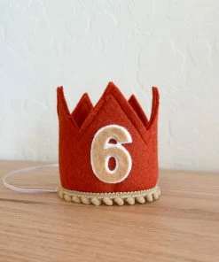 Cutest Little Party Party Time # 6 Copper Felt + Toast Pom Trim + Toast/white Crown