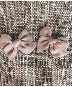 Mae + Skye Pink Crepe Mini Pinwheel Pigtail Hair Clips Headwear