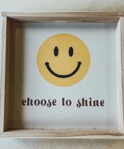 Emrose Choose To Shine Smiley Face Sign Decor