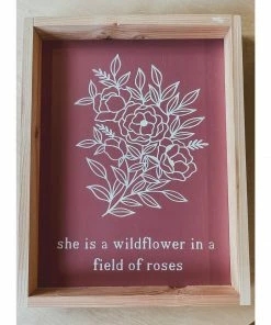 Emrose Decor Dark Mauve Wildflower Sign