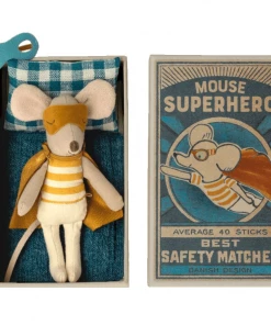 Maileg Super Hero Mouse Little Brother In A Matchbox Toy Dolls + Plushies