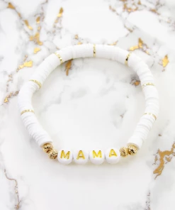 J+j Bracelets Mama Gold + White Bracelet