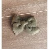 Mae + Skye Linen Moss Mini Pinwheel Bow Hair Clip Headwear