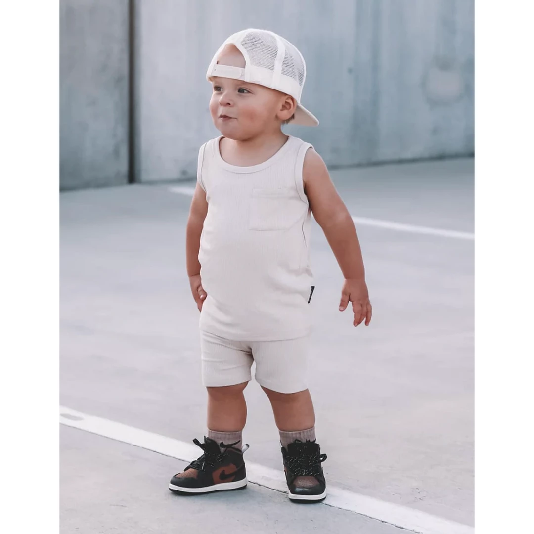 Little Bipsy Shell Ribbed Pocket Tank Top Tee 3 Little Bipsy Shell Ribbed Pocket Tank Top Tee