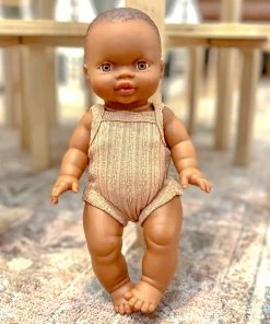 Dolls + Plushies Camel Ribbed Minikane Romper