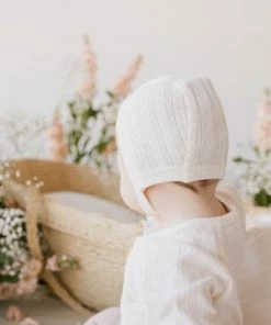Jamie Kay Headwear Natural Organic Cotton Pointelle Bonnet