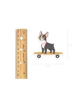Onderkast Dog On A Skateboard Sticker