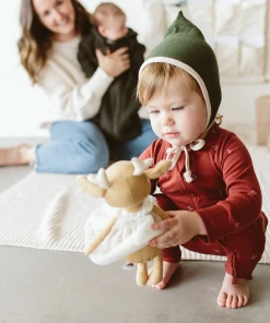 Goumi Kids Headwear Pine Hunter Green Thermal Bamboo Bonnet