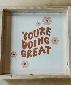 Emrose You’re Doing Great Wooden Sign Decor