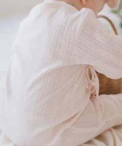 Jamie Kay Overalls + Rompers Rose Quartz Organic Cotton Pointelle Wrap Romper