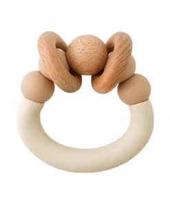 Pretty Please Teethers Mahogany Rose Orbit Teething Ring Rattle Toy