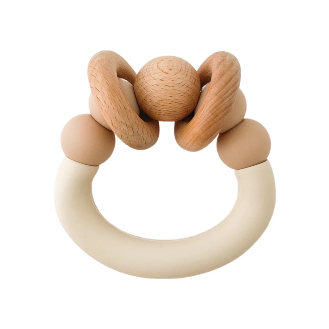 Pretty Please Teethers Mahogany Rose Orbit Teething Ring Rattle Toy 3 Pretty Please Teethers Mahogany Rose Orbit Teething Ring Rattle Toy