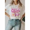J+j Chill Out Smiley Face White Tee Graphic Tees