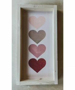 Emrose Decor Ombré Pink Hearts Stacked Wooden Sign